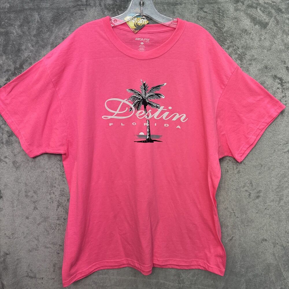 surf style shirt Destin Florida 2XL NEW Pink vacation